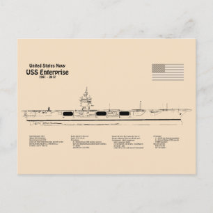 Carte Postale USS Enterprise - Plan directeur des expéditions SD