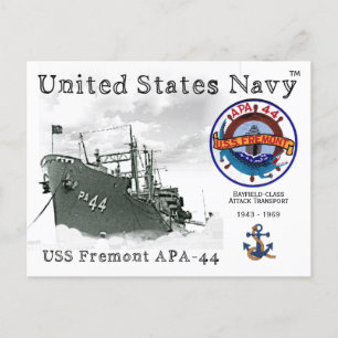CARTE POSTALE USS FREMONT APA-44 ATTACK        TRANSPORTPOSTCARD