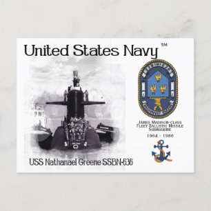 CARTE POSTALE USS NATHANEAL GREENE SSBN-636 SUB. - POSTCARD