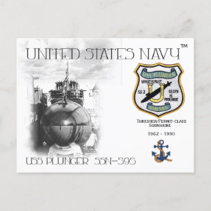Carte Postale USS Plunger ssn-595 SUBMARINE POSTCARD