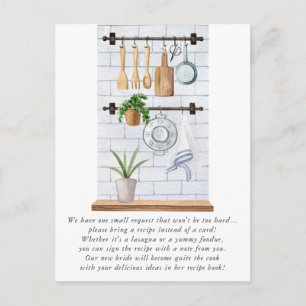 Carte Postale Ustensiles de cuisine à l'aquarelle Shower de mari
