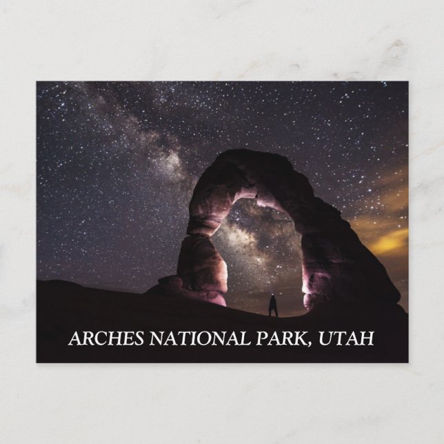 Carte Postale Utah Delicate Arch nuit étoiles chemin laiteux pay (Devant)