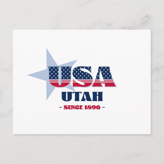 Carte postale Utah en rouge, blanc et bleu (Devant)