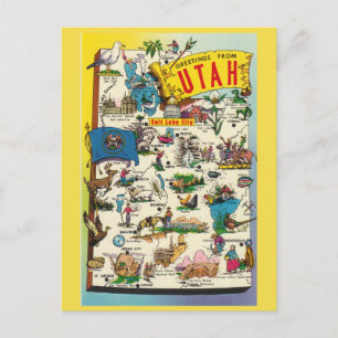 Carte postale Utah State Map