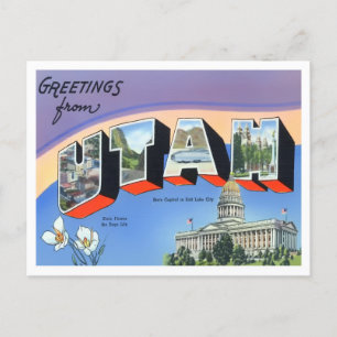 Carte postale Utah Vintage Big Letters