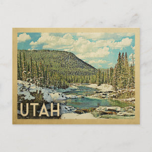 Carte Postale Utah Vintage voyage Snowy Winter Nature