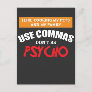 Carte Postale Utiliser des virgules Grammaire amusante Enseignan