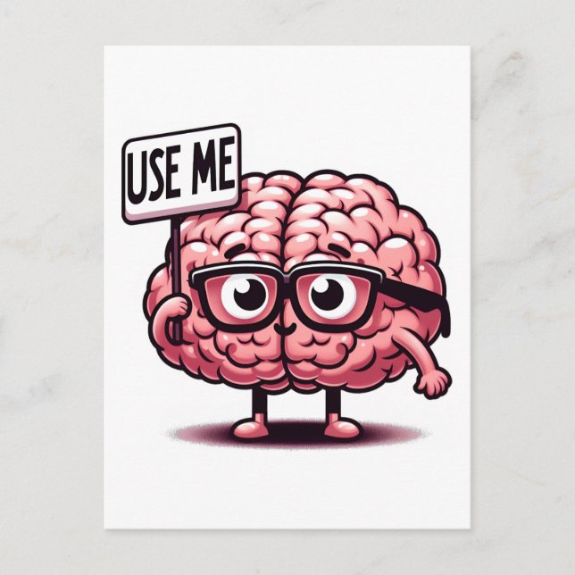 Carte Postale Utiliser mon chevalet de cerveau drôle (Devant)