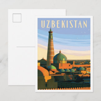 Carte Postale Uzbekistan Vintage Travel 