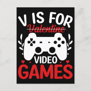 Carte Postale V est pour Jeux Vidéos avec Valentine Crossing Out