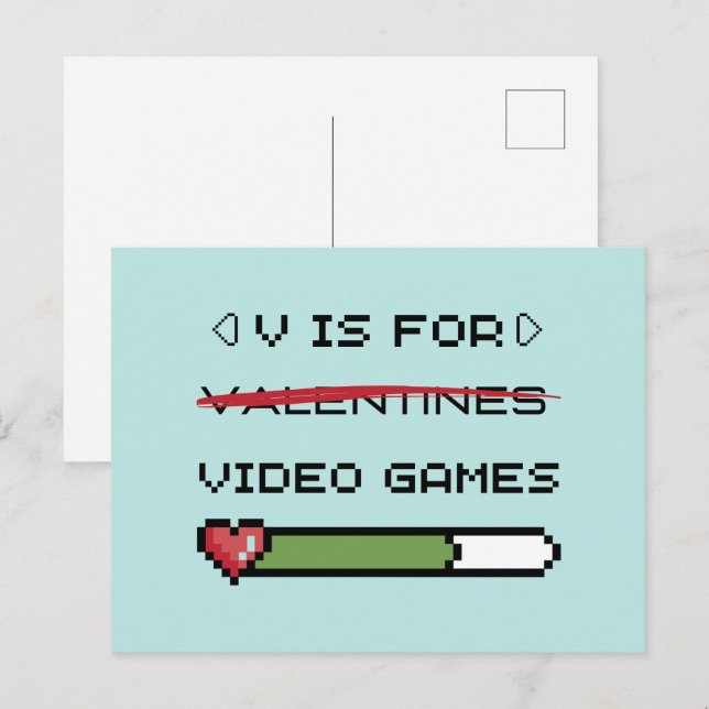 Carte Postale V est pour les jeux vidéo (Devant / Derrière)