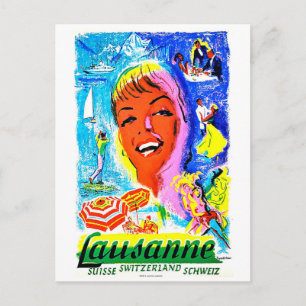 Carte Postale Vacances à Lausanne, Suisse, voyage vintage