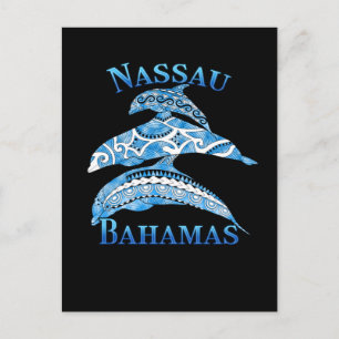 Carte Postale Vacances à Nassau Bahamas Dauphins Tribaux