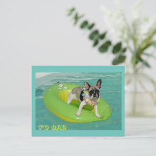 Carte Postale Vacances Bouledogue Français French Bulldog