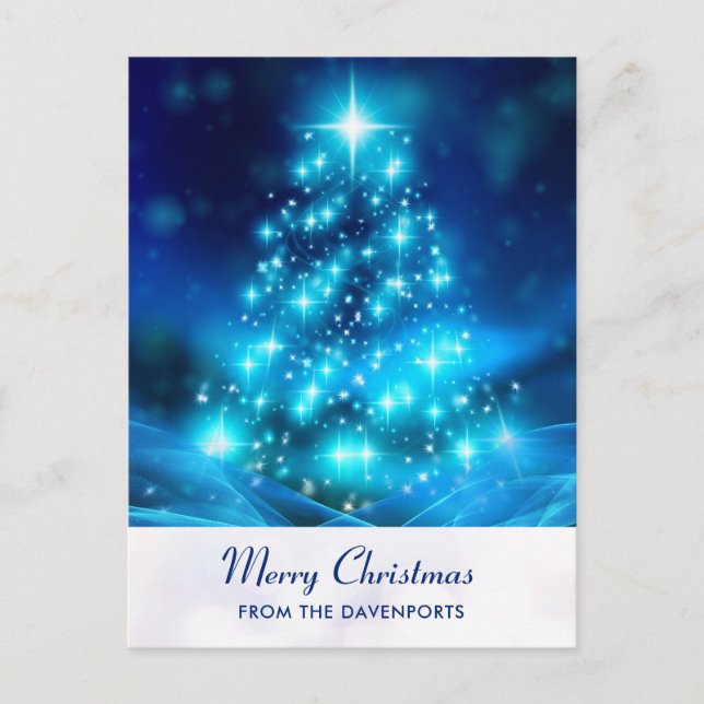 Carte Postale Vacances de Noël Electrique Blue (Devant)