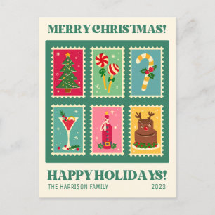 Carte Postale Vacances de Noël rétro