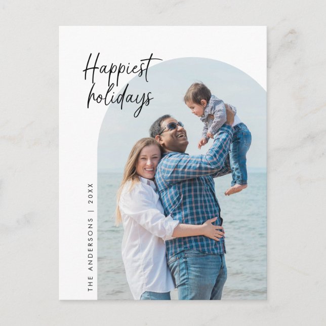 Carte Postale Vacances les plus heureuses, Photo de famille, Cad (Devant)