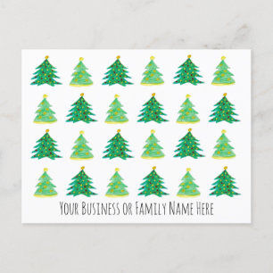 Carte Postale Vacances Noël Arbre Marqué Promotion d'entreprise