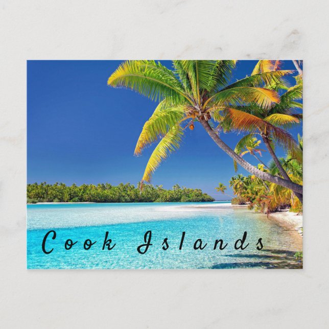 Carte Postale Vacances pittoresques de plage de palmier d'île (Devant)