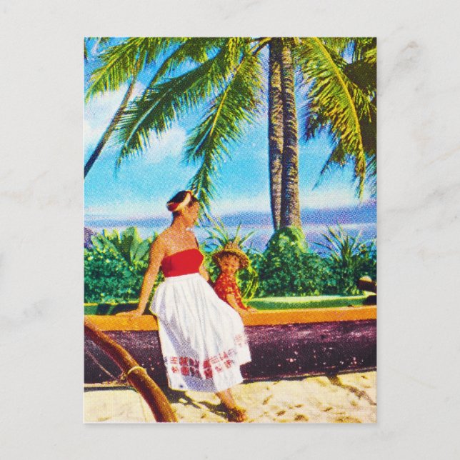 Carte Postale Vacances vintages hawaïennes (Devant)