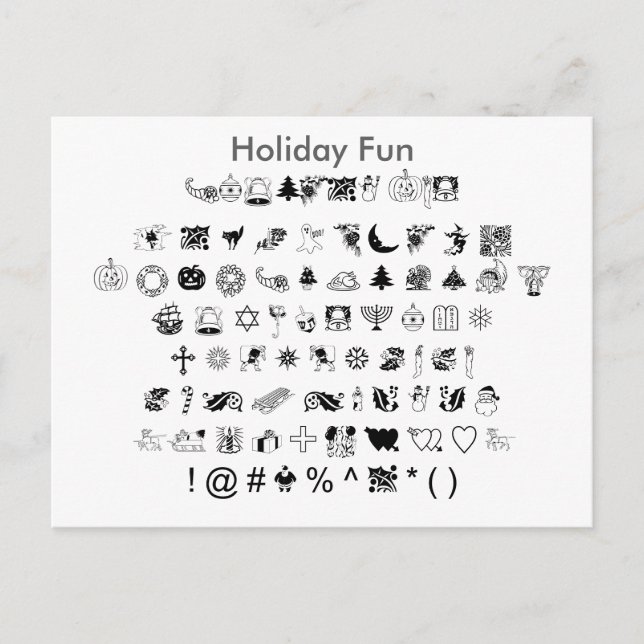 Carte Postale Vacances - Zazzle Font Feuille d'échantillonnage a (Devant)