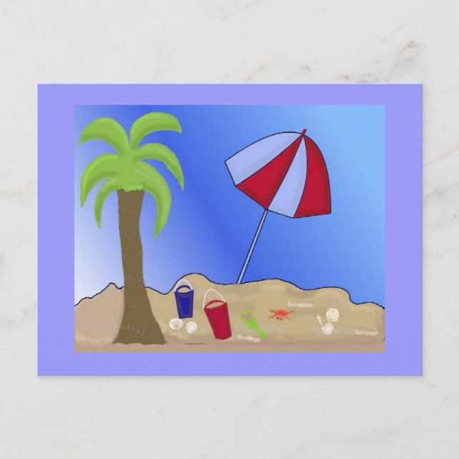 Carte Postale Vacation Beach Scène (Devant)
