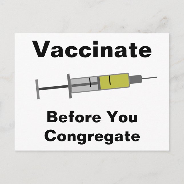 Carte Postale Vacciner avant votre congrégation (Devant)