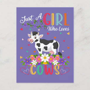 Carte Postale Vache Aime Juste Une Fille Qui Aime Les Vaches
