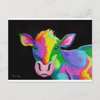 Carte Postale Vache colorée