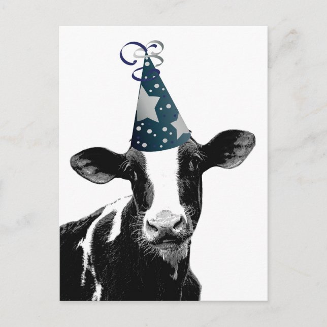 Carte Postale Vache de fête - Fête de style laitier (Devant)