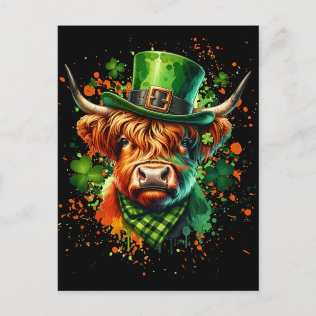 Carte Postale Vache de la Saint-Patrick (Devant)
