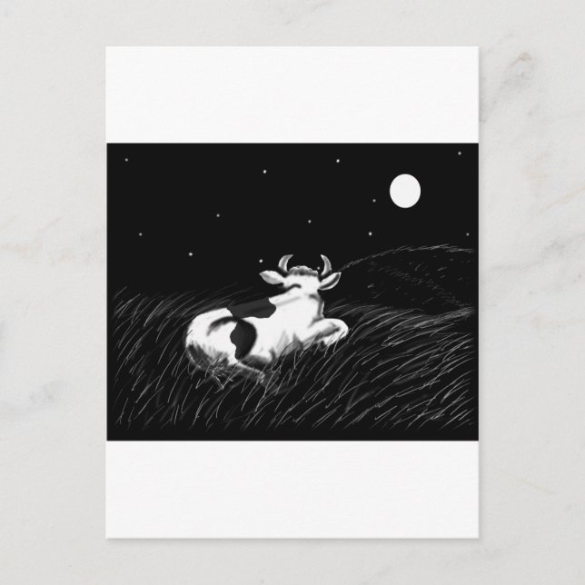 Carte Postale Vache de minuit (Devant)
