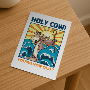 Carte Postale Vache drôle Vache sacrée ! Vous avez quel âge ? De