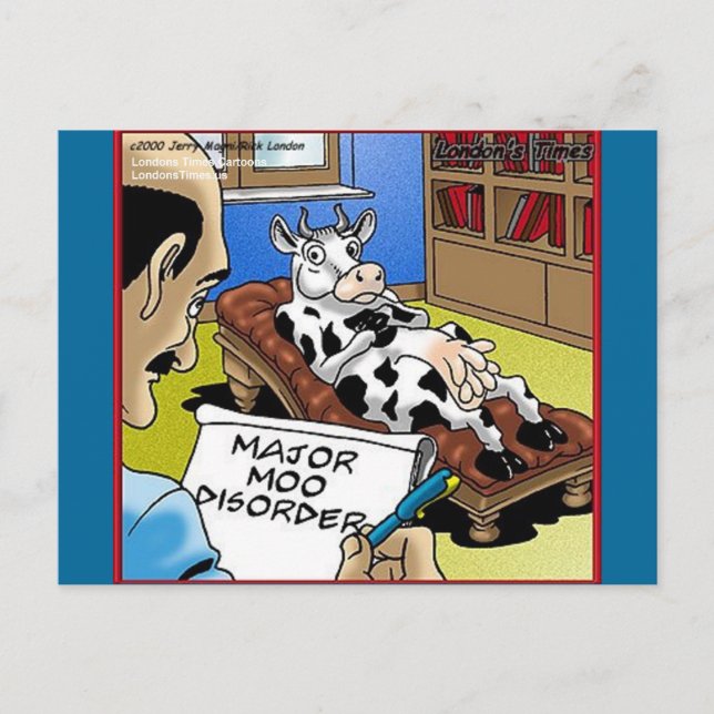 Carte Postale Vache En Thérapie 4 Mooo Troubles Cadeaux Tee - sh (Devant)