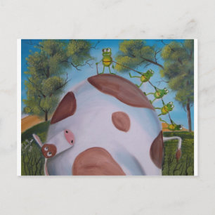 CARTE POSTALE VACHE ET ROBE