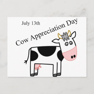 Carte Postale Vache Jour d'Appréciation Juste Une Autre Fête