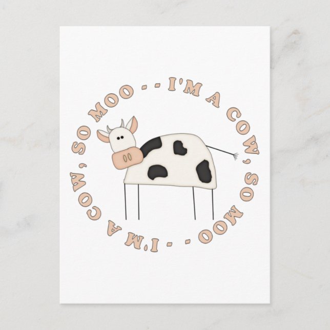 Carte Postale Vache Moo (Devant)