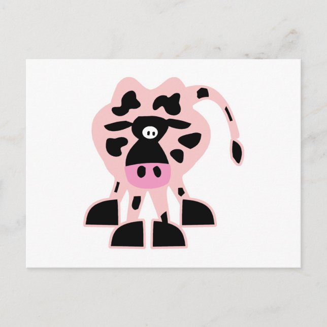 Carte Postale vache rose (Devant)