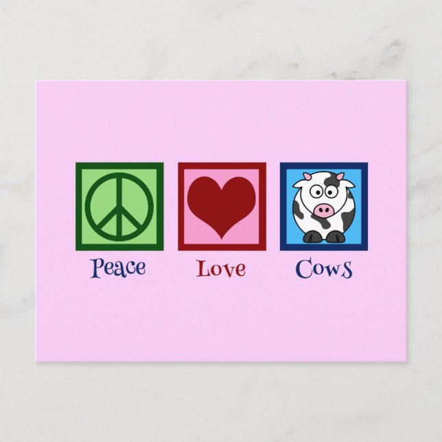 Carte Postale Vache rose (Devant)