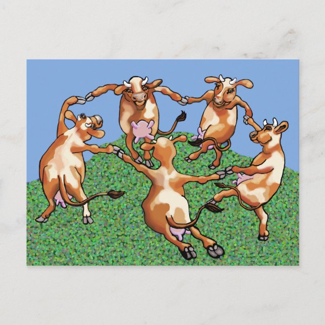 Carte Postale Vaches à danse de Mootise (Devant)