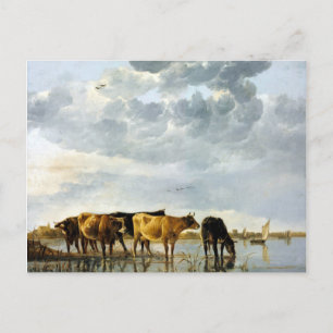 Carte Postale Vaches Aelbert Cuyp dans une rivière