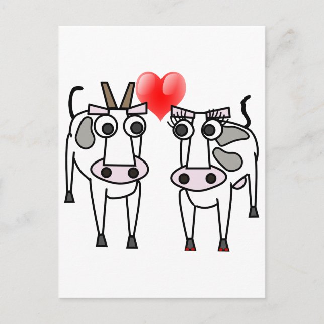 Carte Postale Vaches amoureuses (Devant)