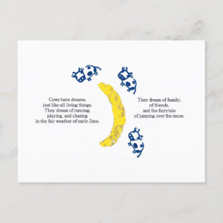 Carte postale Vaches au-dessus de la lune