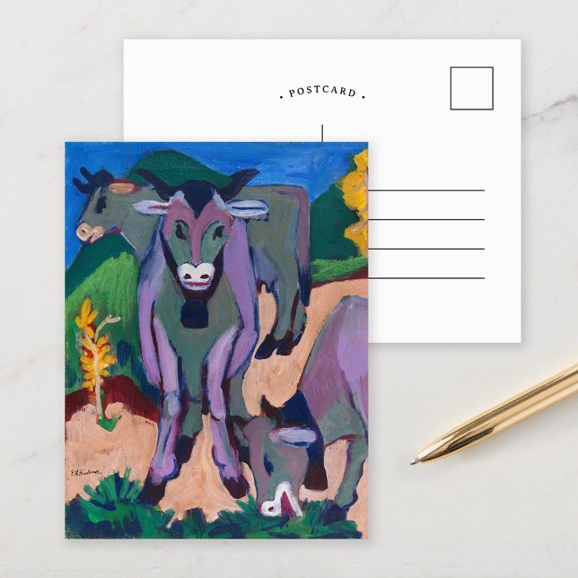 Carte Postale Vaches en automne | Ernst Ludwig Kirchner (Créateur téléchargé)