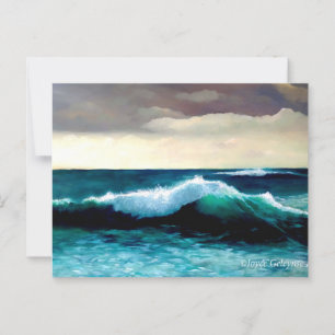 Carte Postale Vague de crashage, Peinture sur le paysage marin,