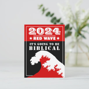 Carte Postale VAGUE ROUGE 2024 Ça va être BIBLIQUE