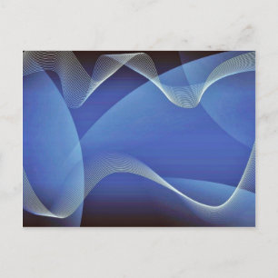 Carte Postale Vagues Abstraites Sur Un Arrière - plan Bleu