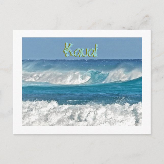 CARTE POSTALE VAGUES DE KAUAI (Devant)