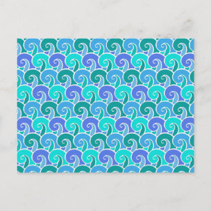 Carte Postale Vagues de l'océan aquatique dans Blue Nautical Bea