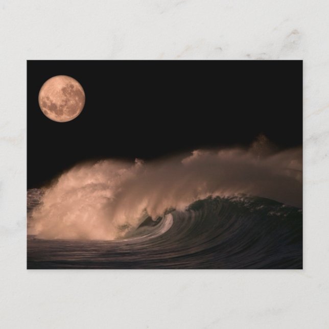 Carte Postale Vagues de tempête du Pacifique | Côte Nord d'Oahu, (Devant)